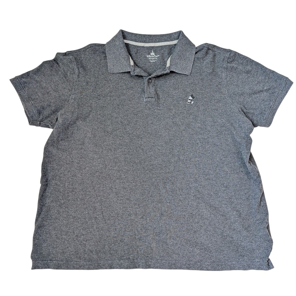 Disney Parks Gray Mickey Mouse Embroidered Relaxed Fit Golf Polo Men's‎ Large